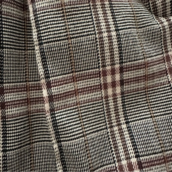 1. STATE Brown Plaid High Waist Wide Leg Trousers Career Workwear Preppy Pants - Picture 12 of 15